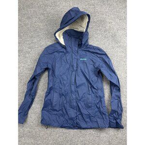 Marmot Jacket Womens Small Navy Blue Hooded Rain Shell Waterproof Windbreaker